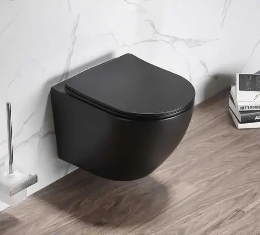 WC Suspendu compact, 49x37 cm, Celia, Noir mat