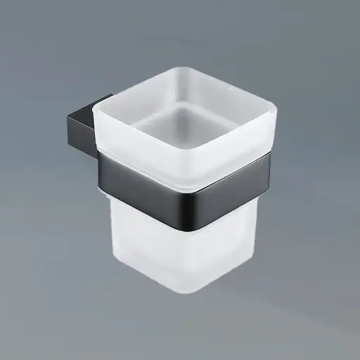 Porte-verre, Noir mat, Qube