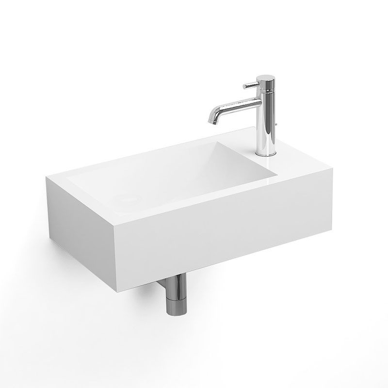 Lave mains suspendu 40x23 cm, gauche ou droite, Blanc mat