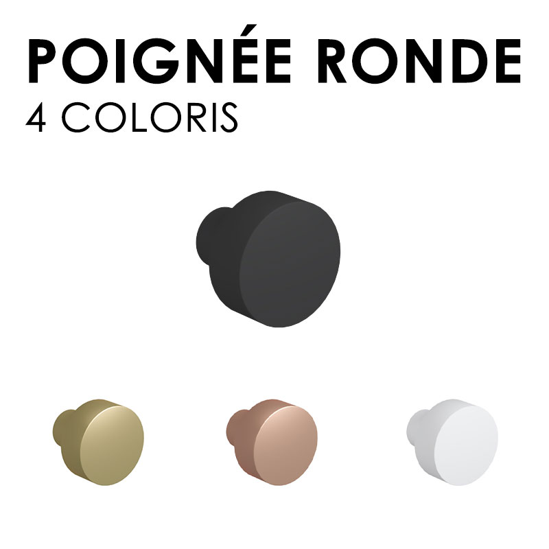 Poignée ronde, 4 coloris