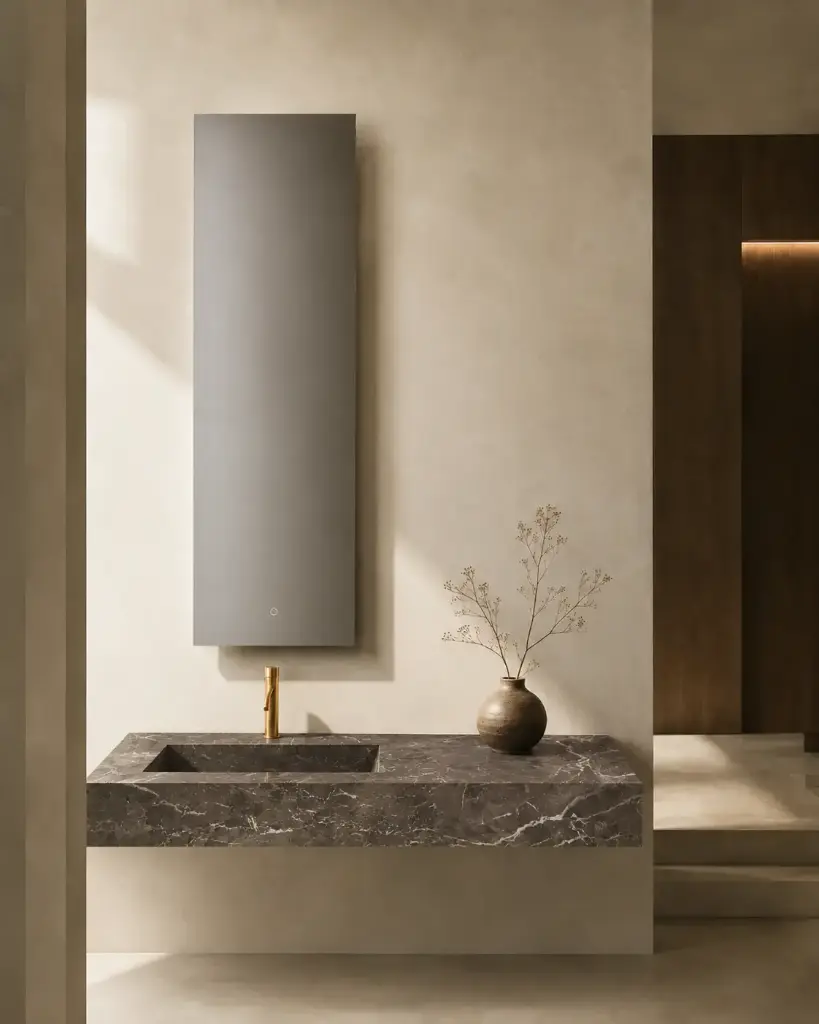 Plan Vasque Gauche, 121x46x12, Marbre Turk Grey, Lake