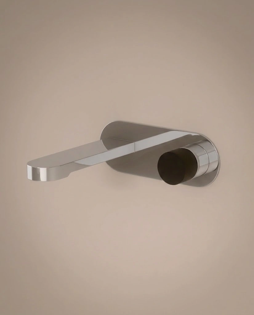 Mitigeur Lavabo encastré, chromé, manette personnalisable, Flow Round