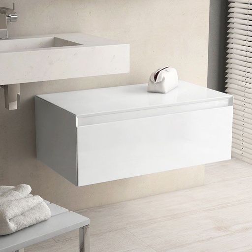 Meuble de rangement 80 cm, blanc mat, Aragon