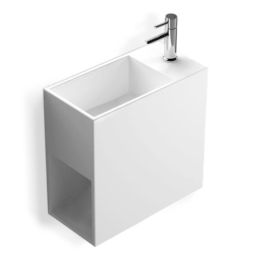 Lave main faible profondeur 40x20x40 cm, matière composite, droite ou gauche, Mineral