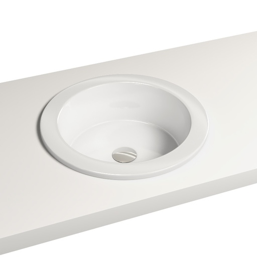 Vasque à encastrer par dessus 42,5 cm ronde, Céramique, Cali