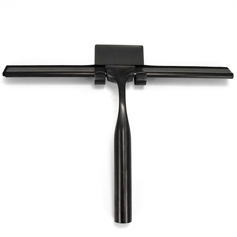 Raclette essuie vitre Châtelet avec support mural, gun black métal