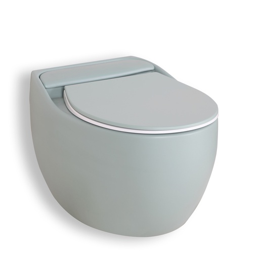 WC suspendu, vert mat + abattant slim, Globo