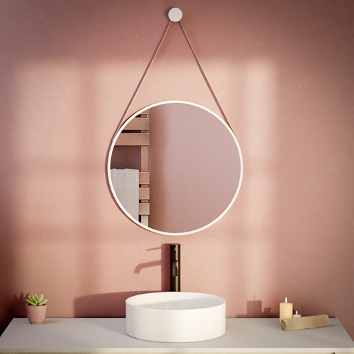 Miroir barbier Ø60 cm blanc , Liana