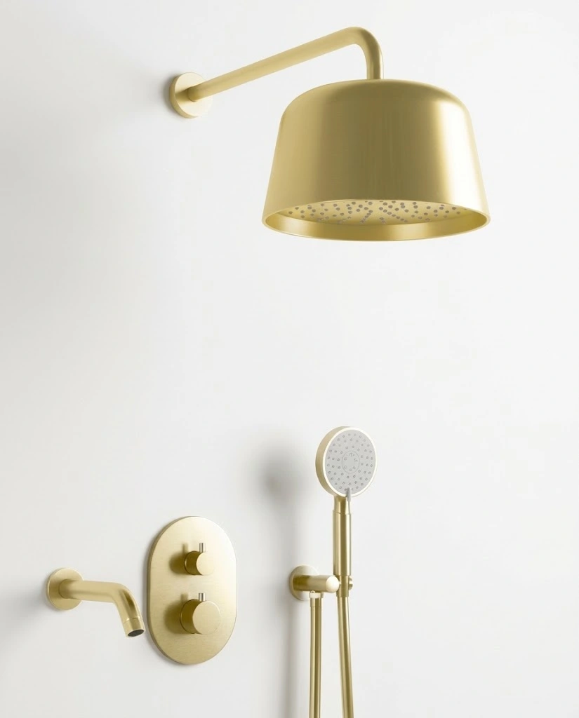 Composition bain douche thermostatique encastrée, Châtelet, 3 couleurs