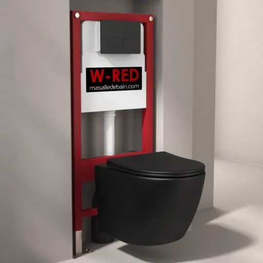 Pack Bati-support PRO W-RED + WC Noir mat + Plaque