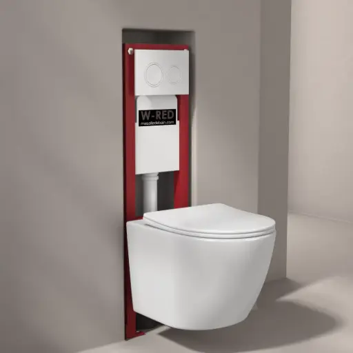 Pack Bati-support ETROIT Autoportant W-RED+ plaque blanche + WC Kivu