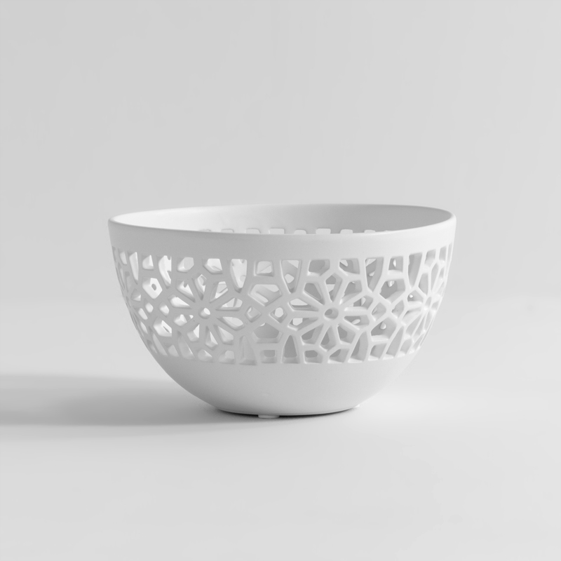 Bol en céramique, ajouré, Blanc