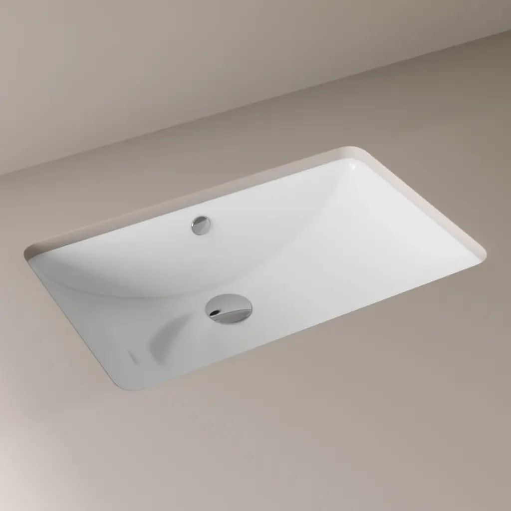 Vasque à encastrer par dessous 59x38 cm rectangulaire, céramique