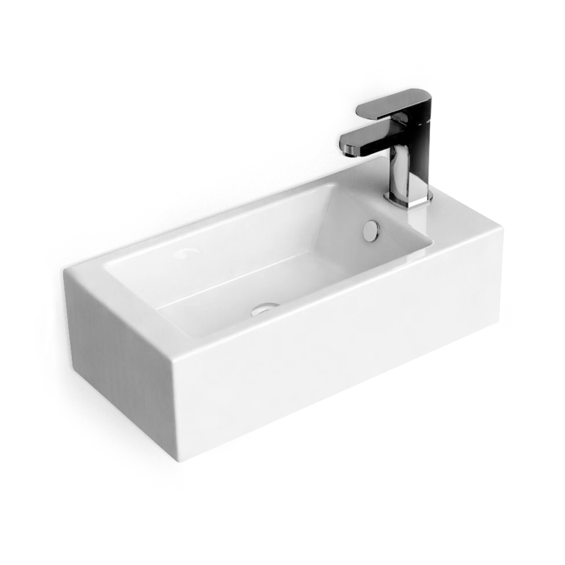 Lave-mains gain de place 50x25 cm, céramique, Pure