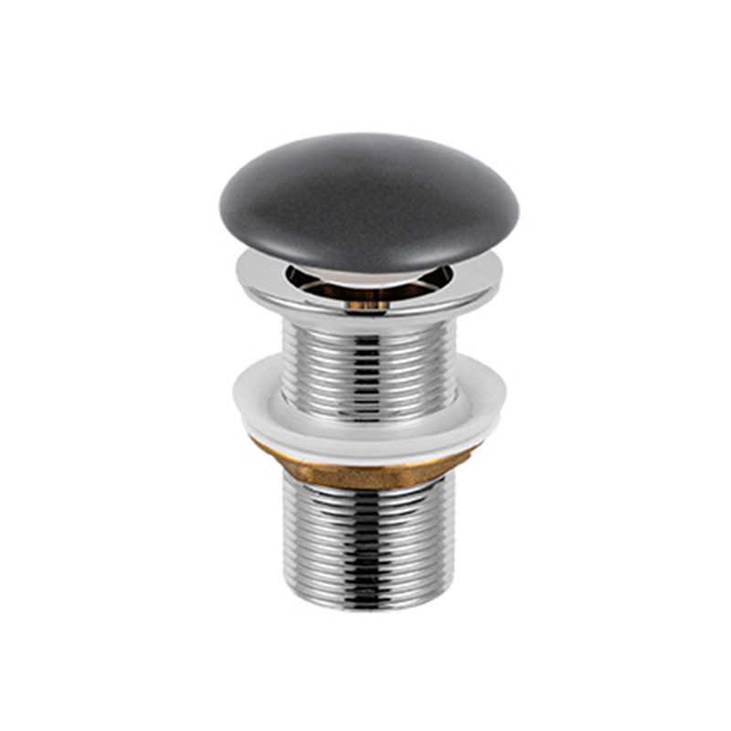 Bonde lavabo Clic-Clac ou Fixe en laiton, Céramique Gris foncé mat