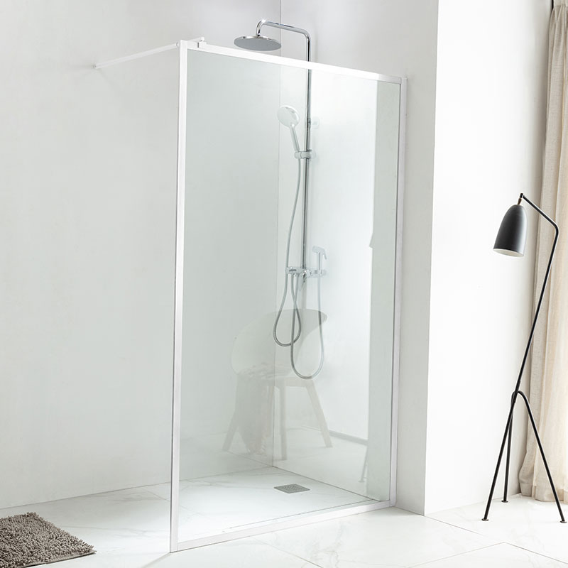 Paroi de douche fixe 120 cm, blanc mat, Indus 2 White
