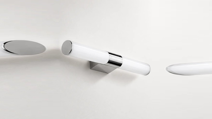 Applique murale salle de bain 42 cm LED chromée, Ronda