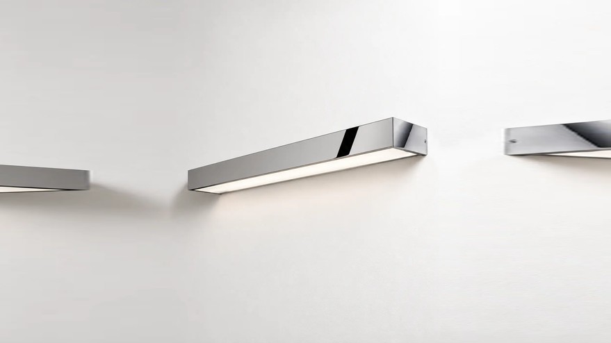 Applique murale salle de bain LED chromée, 40/60/81 cm, Qube