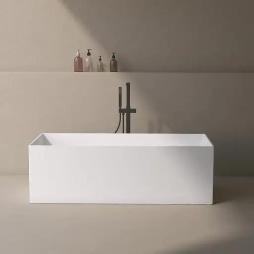 Baignoire îlot rectangulaire, solid surface 170x70cm