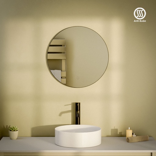 Miroir Ø50 cm rond, antibuée, Châtelet, 3 couleurs