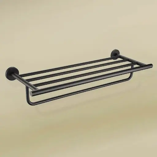 Rack porte-serviettes, noir brossé, Châtelet