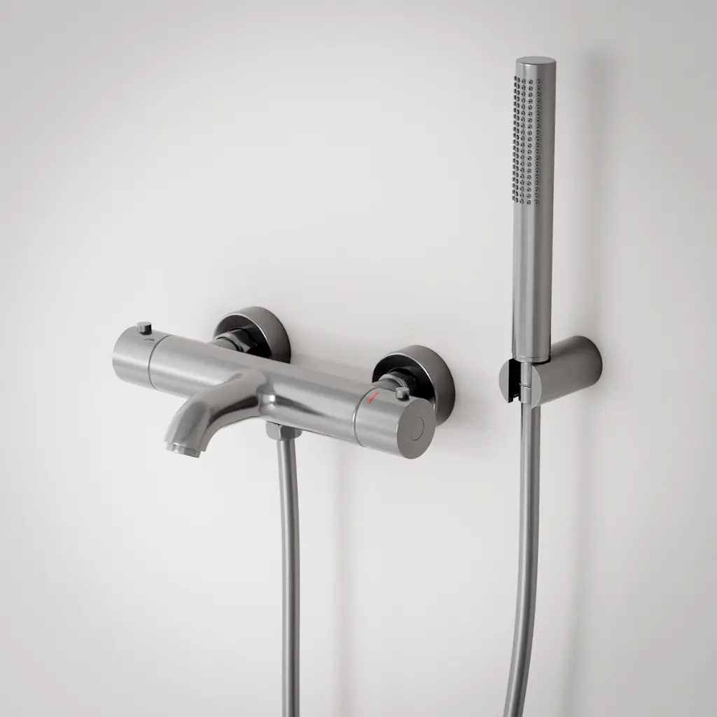 Mitigeur thermostatique bain-douche, inox brossé, Châtelet