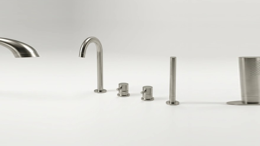 Robinet mitigeur bain-douche de plage inox brossé, Châtelet