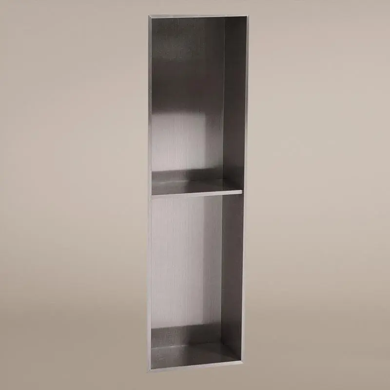 Niche murale avec étagère inox, 70,5x20,5 cm, inox brossé, Châtelet