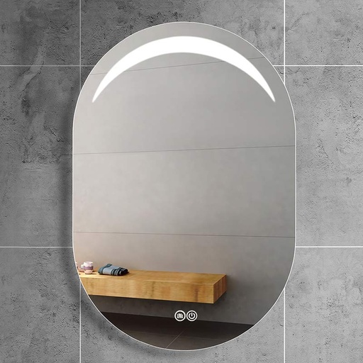 Miroir lumineux LED ovale, 60x80 cm, Luna60