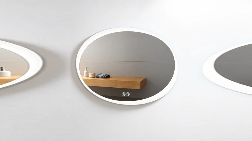 Miroir 100x70 cm éclairant LED ovale, Eclipse