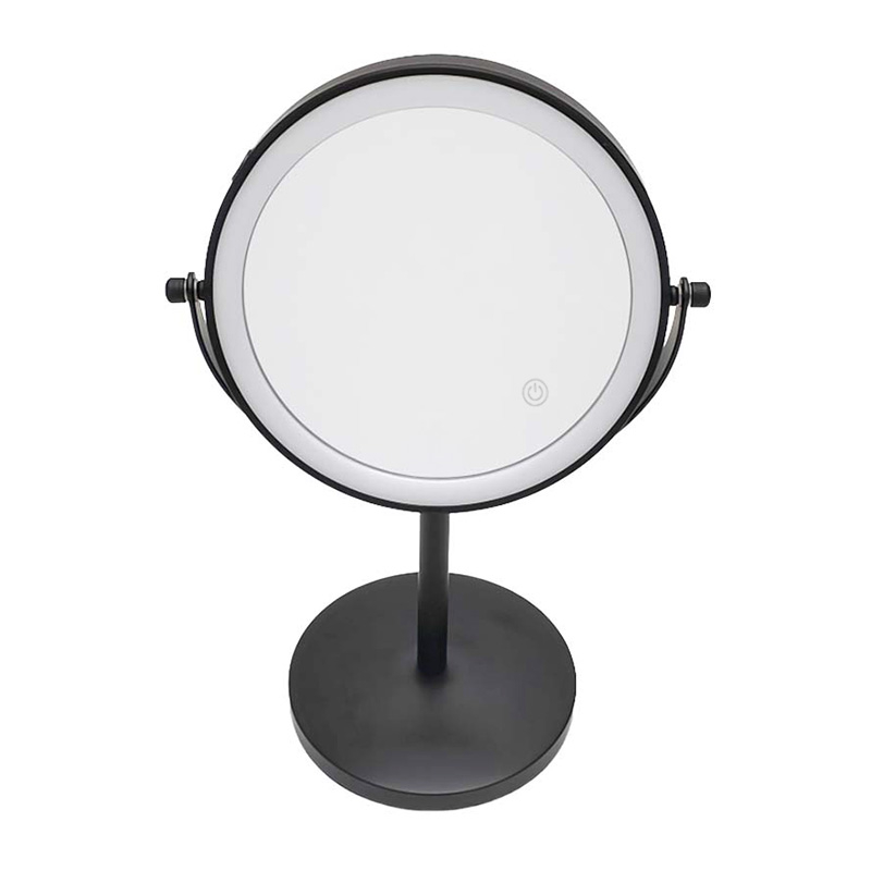 Miroir cosmétique grossissant  5X + Led, Noir mat, Elvire