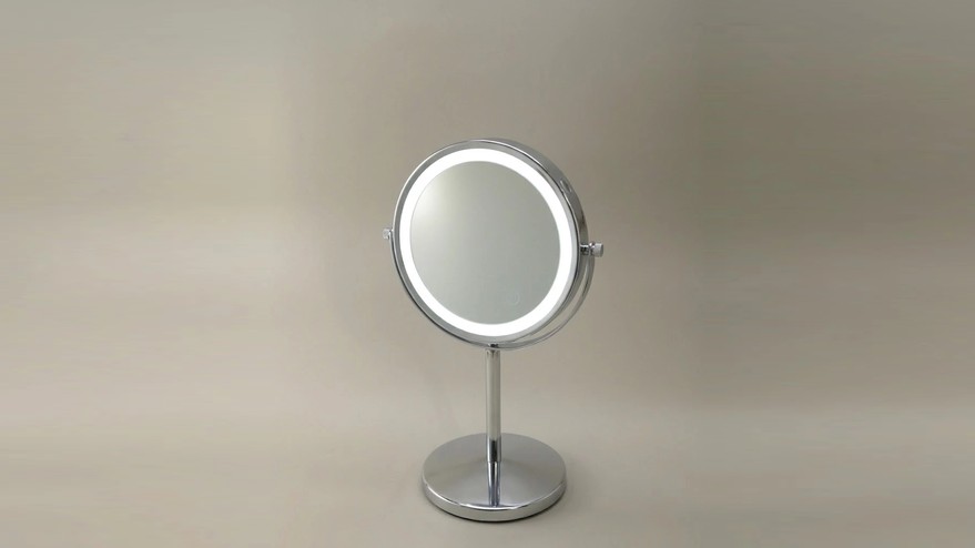Miroir cosmétique grossissant  5X,  chrome, Elvire