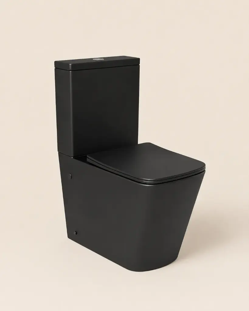 WC à poser, 64x38x83 cm, Noir mat, Flavio