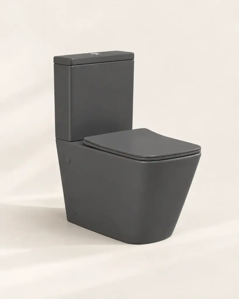 WC à poser, 64x38x83 cm, Gris foncé mat, Flavio
