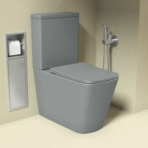 WC à poser, 64x38x83 cm, Gris clair mat, Flavio