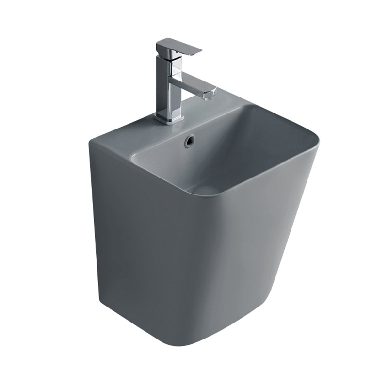 Lavabo suspendu, 38x34x44 cm, Gris ciment mat, Enzo