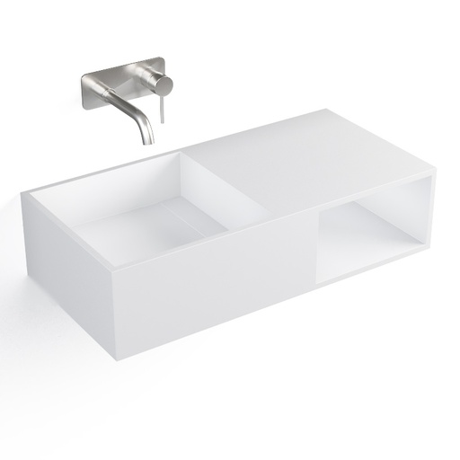 Lavabo 80 x 40 cm, Résine minérale, Compact