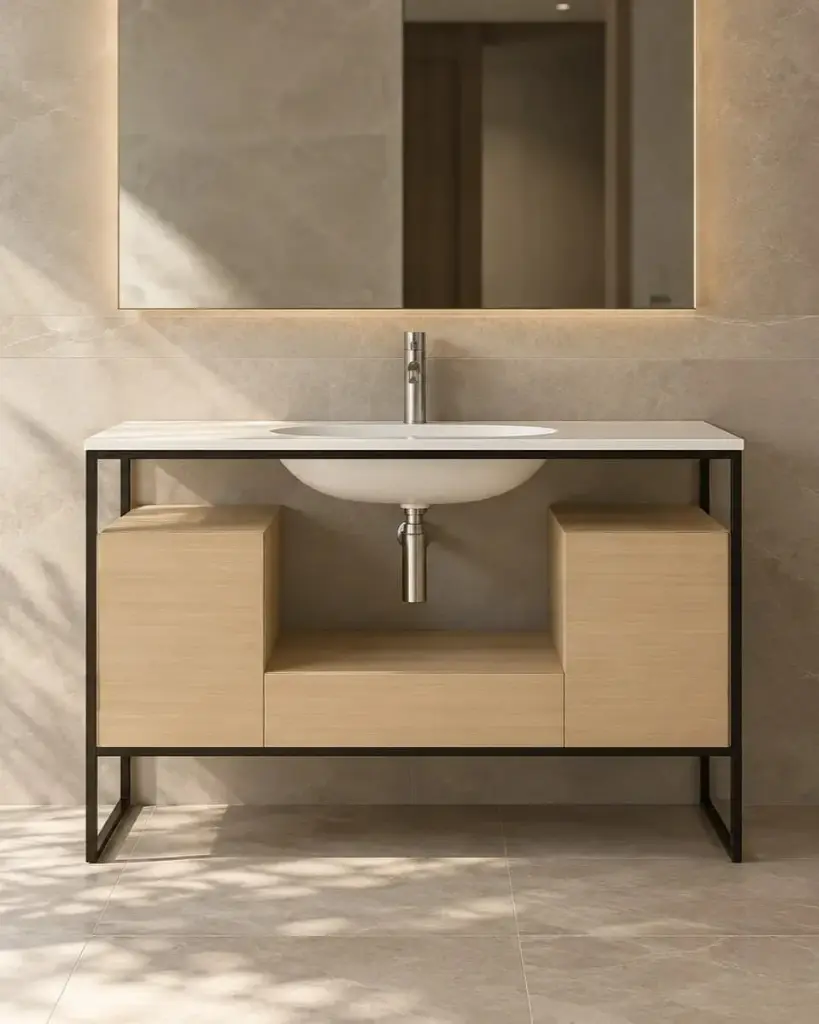 Meuble salle de bain 120 cm, Bambou, Frame