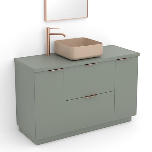 Meuble 120 cm Vert argile, 2 tiroirs et 2 portes Alma