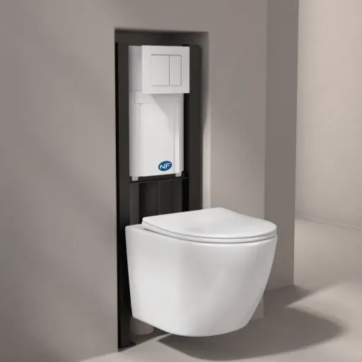 Bâti compact WIRQUIN + Plaque de déclenchement blanche + WC suspendu Celia Rimless - Pack WC suspendu