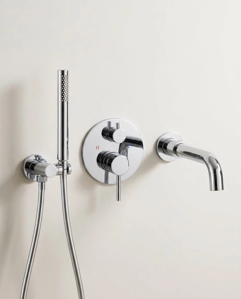 Composition mitigeur bain douche encastré chromé, Châtelet