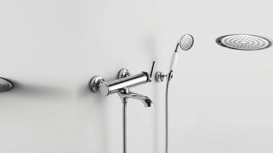 Robinet mitigeur bain-douche avec set de douche, Chrome, Liberty