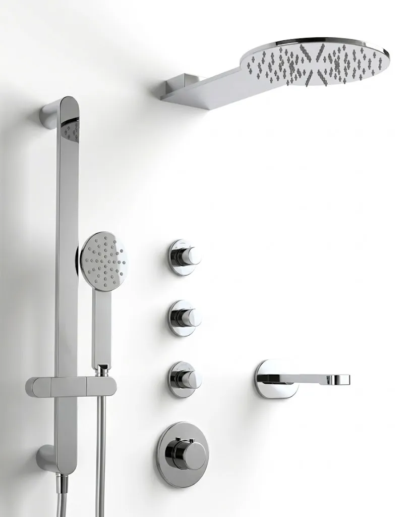 Composition bain douche thermostatique, Chrome, Infinity Flow