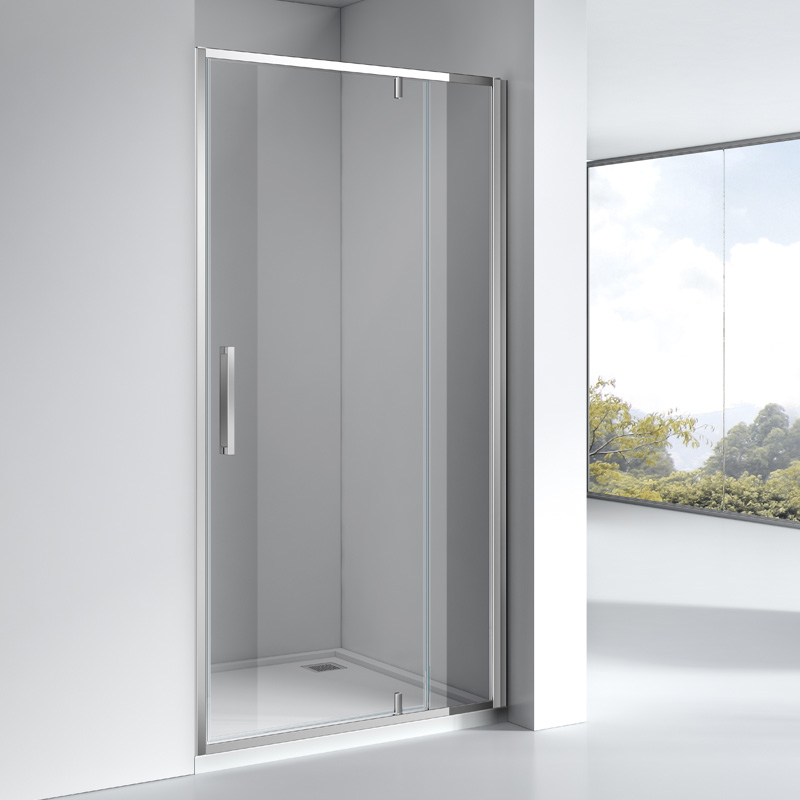 Porte de douche pivotante + fixe, Sur mesure de 93 à 165,4 cm, Chrome, Arena
