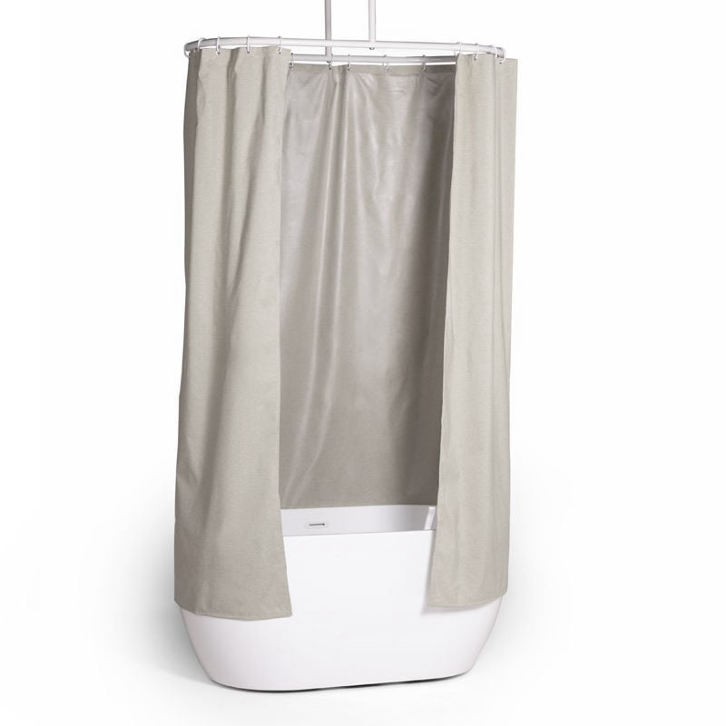 Rideau de douche 150, 200 ou 300 x 200 cm, lin Beige, Lino