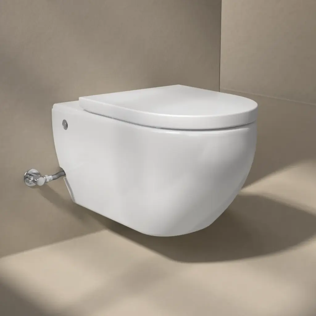 WC suspendu sans réservoir, Blanc