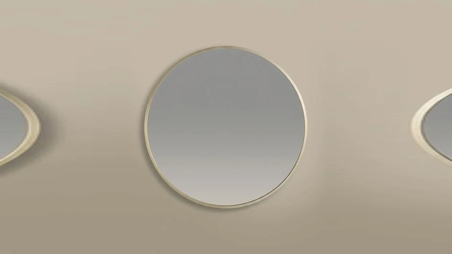 Miroir Rond 80cm, Doré mat, Châtelet
