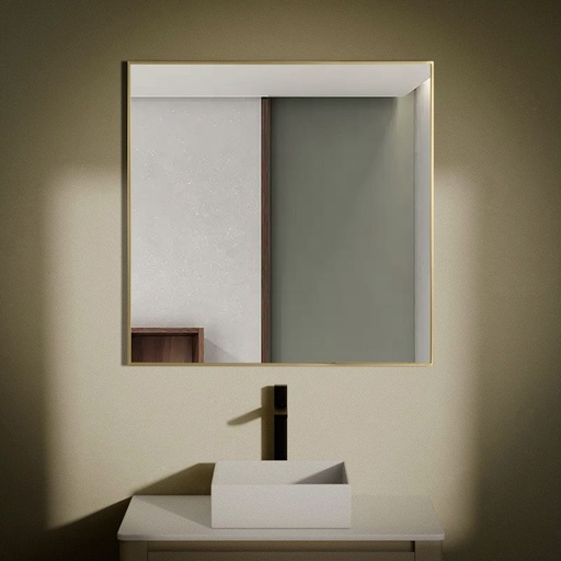 Miroir Carré 80X80 Dore Mat, Châtelet