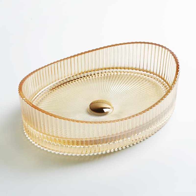 Vasque à poser en verre 50x37.5x14cm Ambre, Burano 