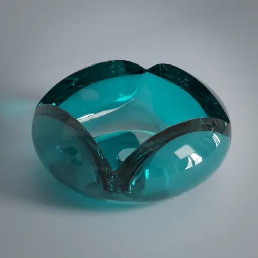 Vasque à poser 46x19cm Résine transparente bleue, Pétale 